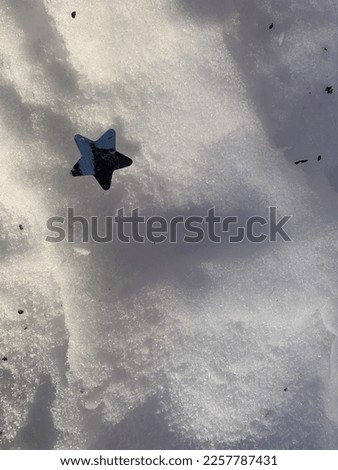 Star on the snow. Christmas decoration