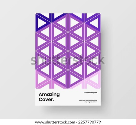 Unique mosaic pattern book cover concept. Original annual report design vector illustration.