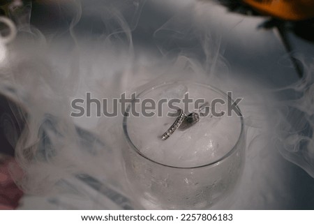 Beautiful and smoky ice wedding rings