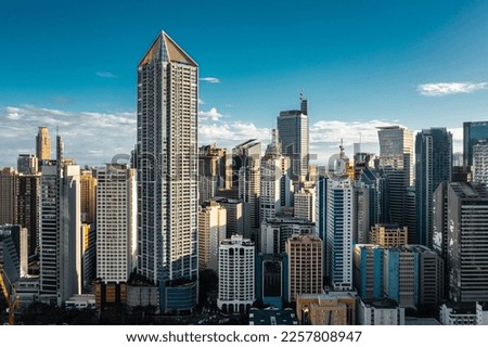 Cityscape of Makati. It is a city in Philippines known for the skyscrapers and shopping malls of Makati Central Business District Royalty-Free Stock Photo #2257808947