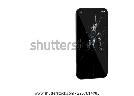 3d rendered Broken Screen Mobile Phone - Smashed Screen Mobile Phone isolated on white background Royalty-Free Stock Photo #2257814985