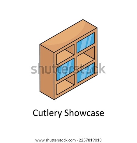 Cutlery Showcase Vector Isometric Filled Outline icon for your digital or print projects.