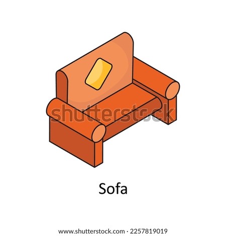 Sofa Vector Isometric Filled Outline icon for your digital or print projects.
