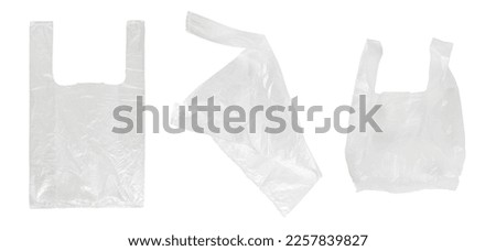 close up of a transparent plastic bag on white background.