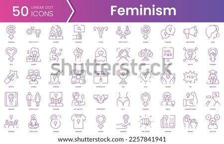 Set of feminism icons. Gradient style icon bundle. Vector Illustration Royalty-Free Stock Photo #2257841941