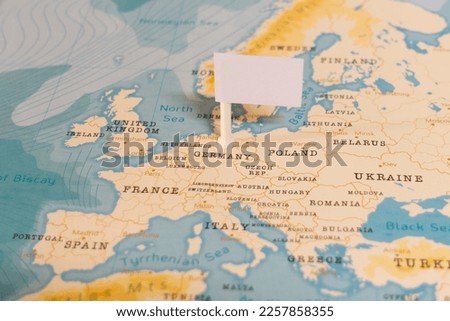White Empty Flag on Germany of The World Map
