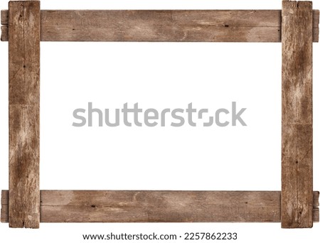 Wooden photo frame isolated on white background