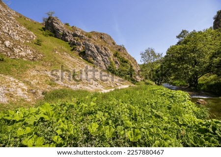 Dovedale Peak Distric National Trust  River Dove Stepping Stones Royalty-Free Stock Photo #2257880467