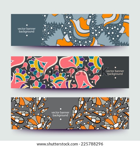 Set of varicolored line background.Strips background. Vector Design banners. Hand drawn illustration and place for your text.
