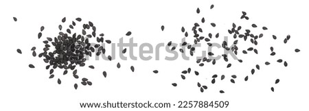 Black sesame seeds isolated on white background top view Royalty-Free Stock Photo #2257884509