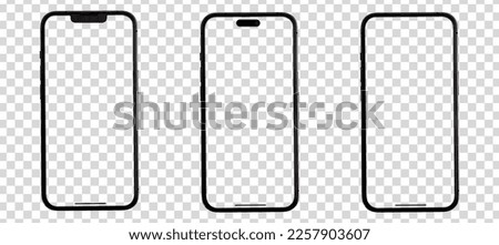 Mockup smart phone 14 generation  screen Transparent and Clipping Path isolated for Infographic Business web site design app but in 2022 Royalty-Free Stock Photo #2257903607