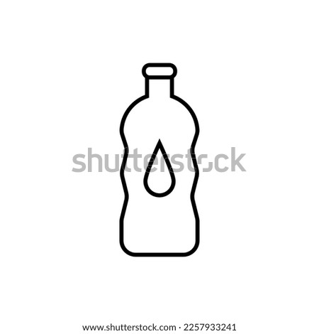 Bottle of Water Isolated Line Icon. Editable stroke. Vector sign for adverts, stores, shops, articles, UI, apps, sites. Minimalistic sign drawn with black line