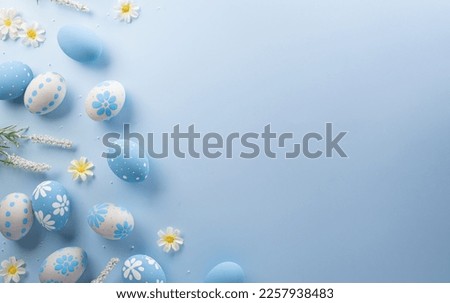 Happy easter! Colourful Easter eggs on pastel background. Decoration concept for greetings and presents on Easter Day celebrate time.