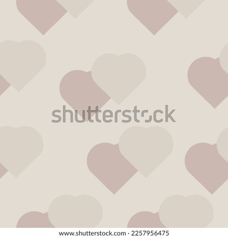 Seamless pattern with hearts in delicate colors.