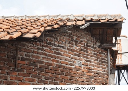 roof tiles of Indonesian houses. made of red or orange clay