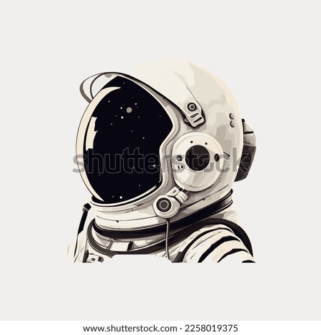 vector cosmonaut astronaut helmet illustration Royalty-Free Stock Photo #2258019375
