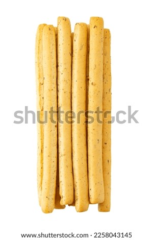 Grissini sticks. Traditional italian breadsticks isolated on white background. File contains clipping path. Royalty-Free Stock Photo #2258043145