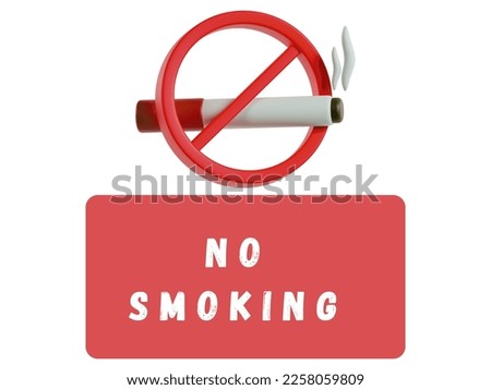 No smoking signage and white color background.