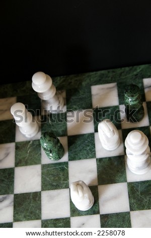 Chess pieces from above