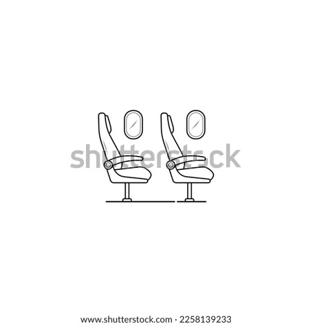 Airplane seats icon isolated vector graphics