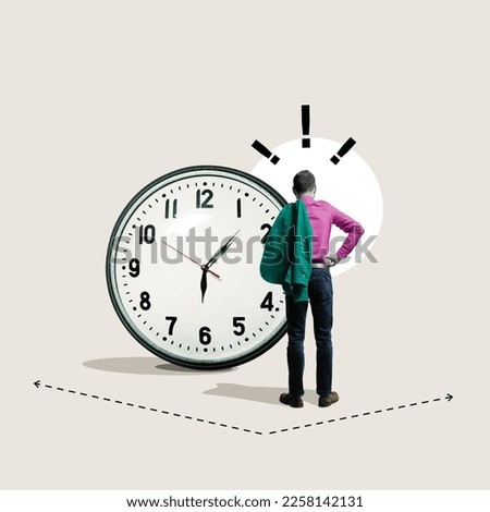 End of the working day. Art collage. Royalty-Free Stock Photo #2258142131