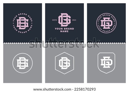 Monogram collection letter DG or GD with interlock style, badge design for brand, clothing, apparel, streetwear, baseball, basketball, football and etc