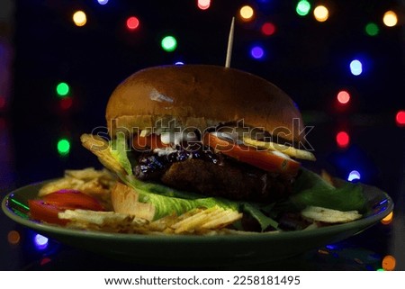 Bokeh effect with burger picture