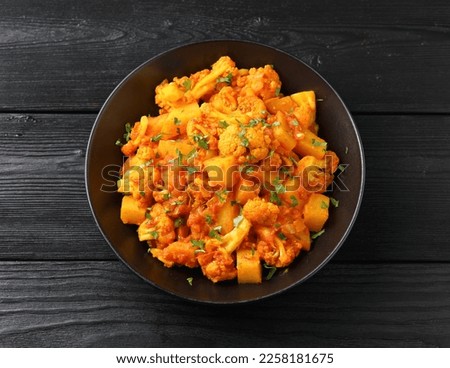 Aloo Gobi traditional Indian dish with cauliflower and potato Royalty-Free Stock Photo #2258181675