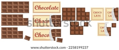 Vector cartoon image of a sweet chocolate bar. The concept of dessert and delicious treats. Valentine's Day, March 8, Mother's Day. Royalty-Free Stock Photo #2258199237