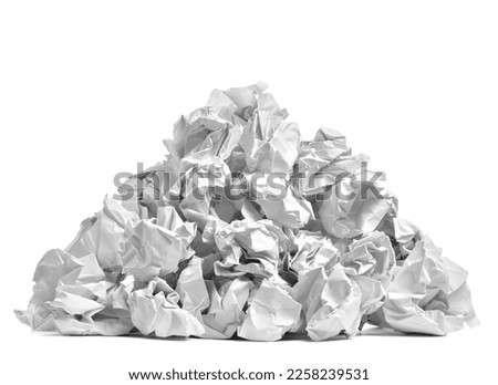 close up of  a paper ball trash on white background Royalty-Free Stock Photo #2258239531