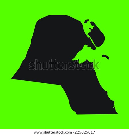 Green Silhouette of the Country Kuwai