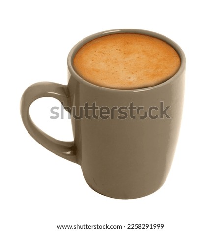 Hot latte coffee cup isolated on white background Royalty-Free Stock Photo #2258291999