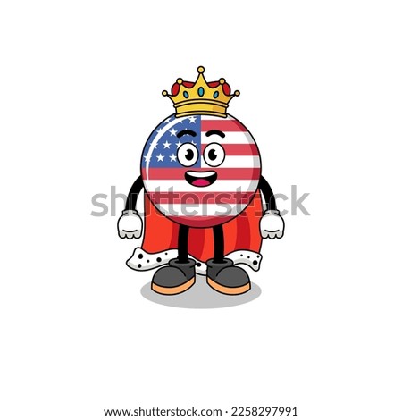 Mascot Illustration of united states flag king , character design