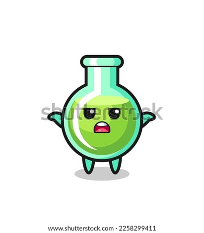 lab beakers mascot character saying I do not know , cute style design for t shirt, sticker, logo element