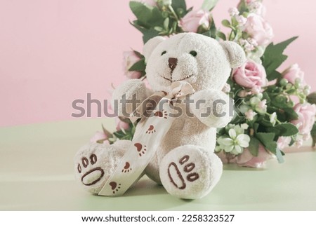 Classic teddybear isolated on pink background