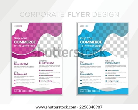 Business promotion and corporate flyer design template for a report and vector design Layout background in A4 size, leaflets decoration, and vector illustration.