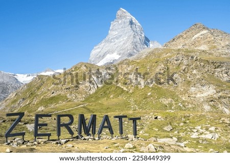 Alpine landscape mit famous Matterhorn peak, Zermatt,  Switzerland