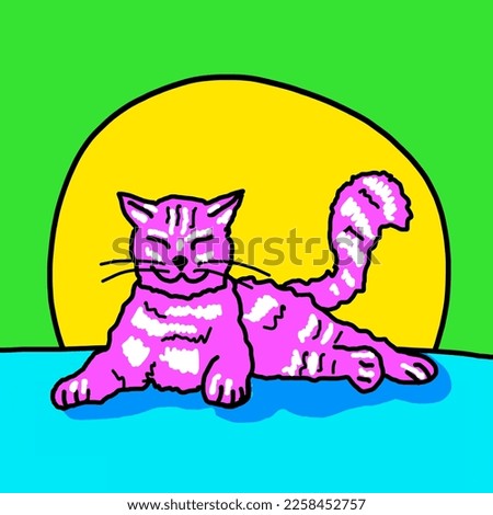Cat illustration - Hand drawn home pet