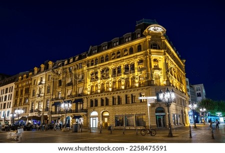 Historic buildings in Frankfurt am Main, Germany at night Royalty-Free Stock Photo #2258475591