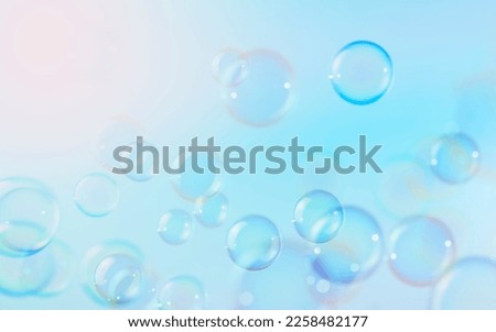 Beautiful Blurred Colorful Bubbles Abstract Background. Soap Sud Bubbles Water	
