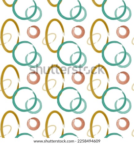 Watercolor abstract pattern with circles. Seamless pattern in vector. Suitable for printing, covers and backgrounds.