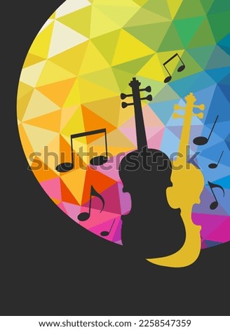 Abstract music background graphic with violin.