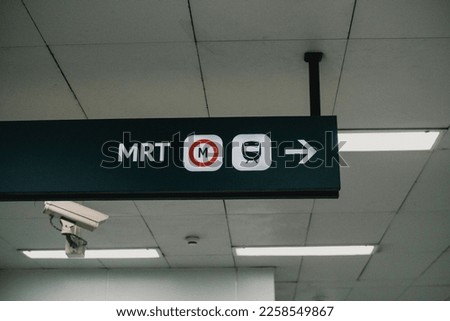 a Sign leading to the underground MRT in the city of Jakarta
