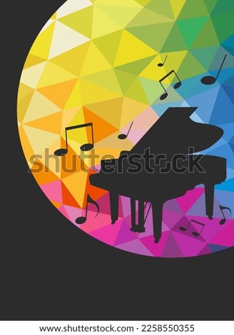 Abstract music background graphic with piano.