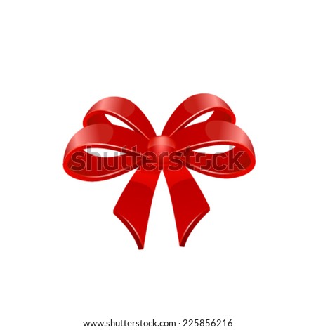 Red bow. Vector
