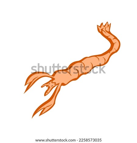 Small Lobster vector on the white background