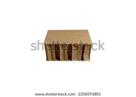 Brown shockproof cardboard protect for protection the product from jolt, breakage and damage isolated on white background with clipping path.