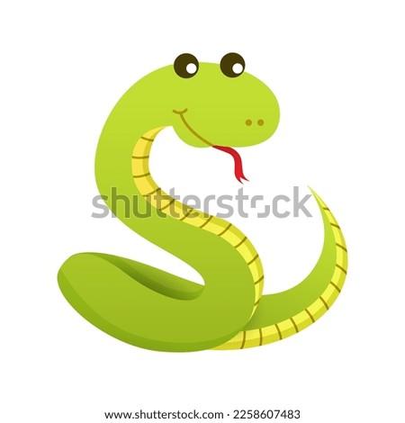 Snake . Cute isolated cartoon vector .