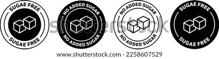 No added sugar black and white vector icon illustration. Royalty-Free Stock Photo #2258607529
