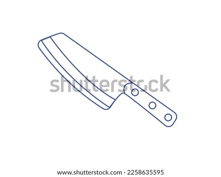 Chef knife icon outline logo vector image, silhouette kitchen knife vector illustration, kitchen chef knife in flat style isolated on white background. Food tool accessory.